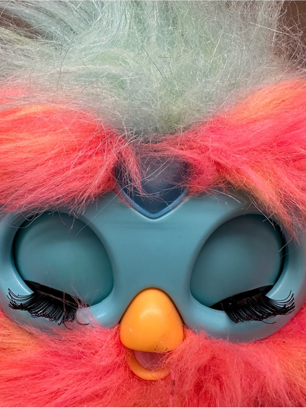 Hasbro 2023 Orange Furby Plush Electronic Pet - Coral Pink & Aqua - Picture 2 of 4